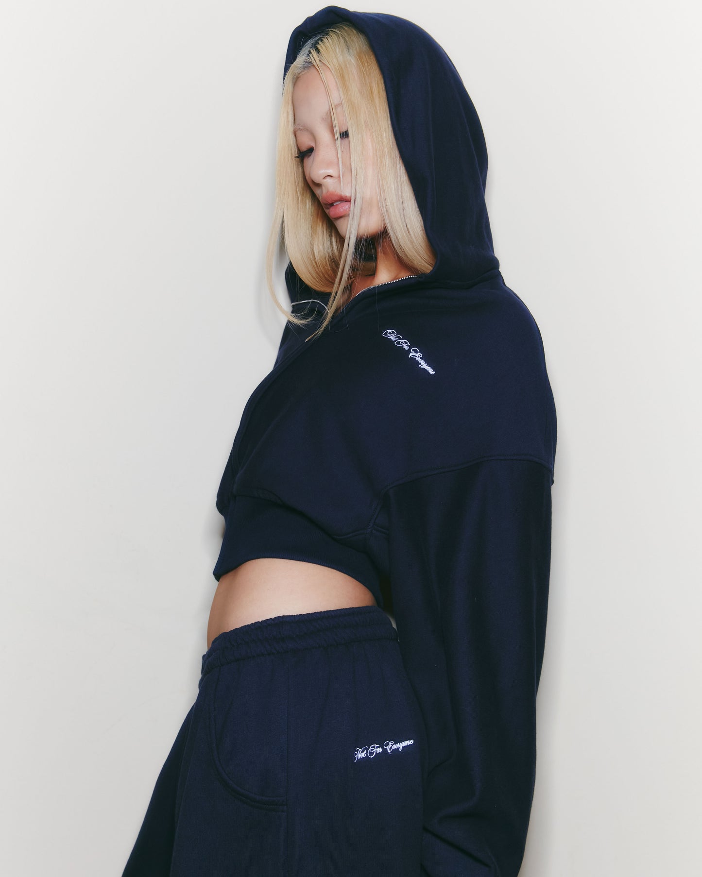 Not for everyone cropped zip up hoodie
