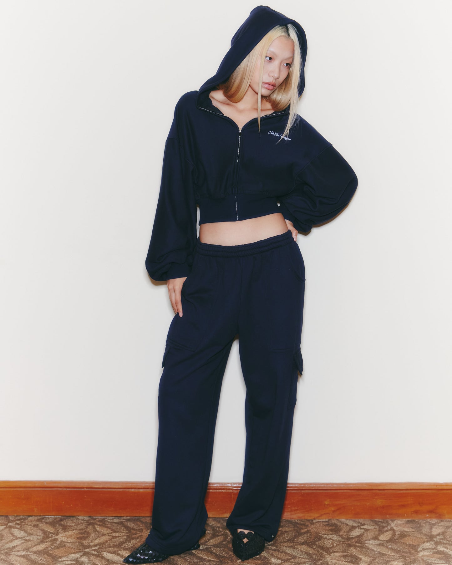 Not for everyone cropped zip up hoodie