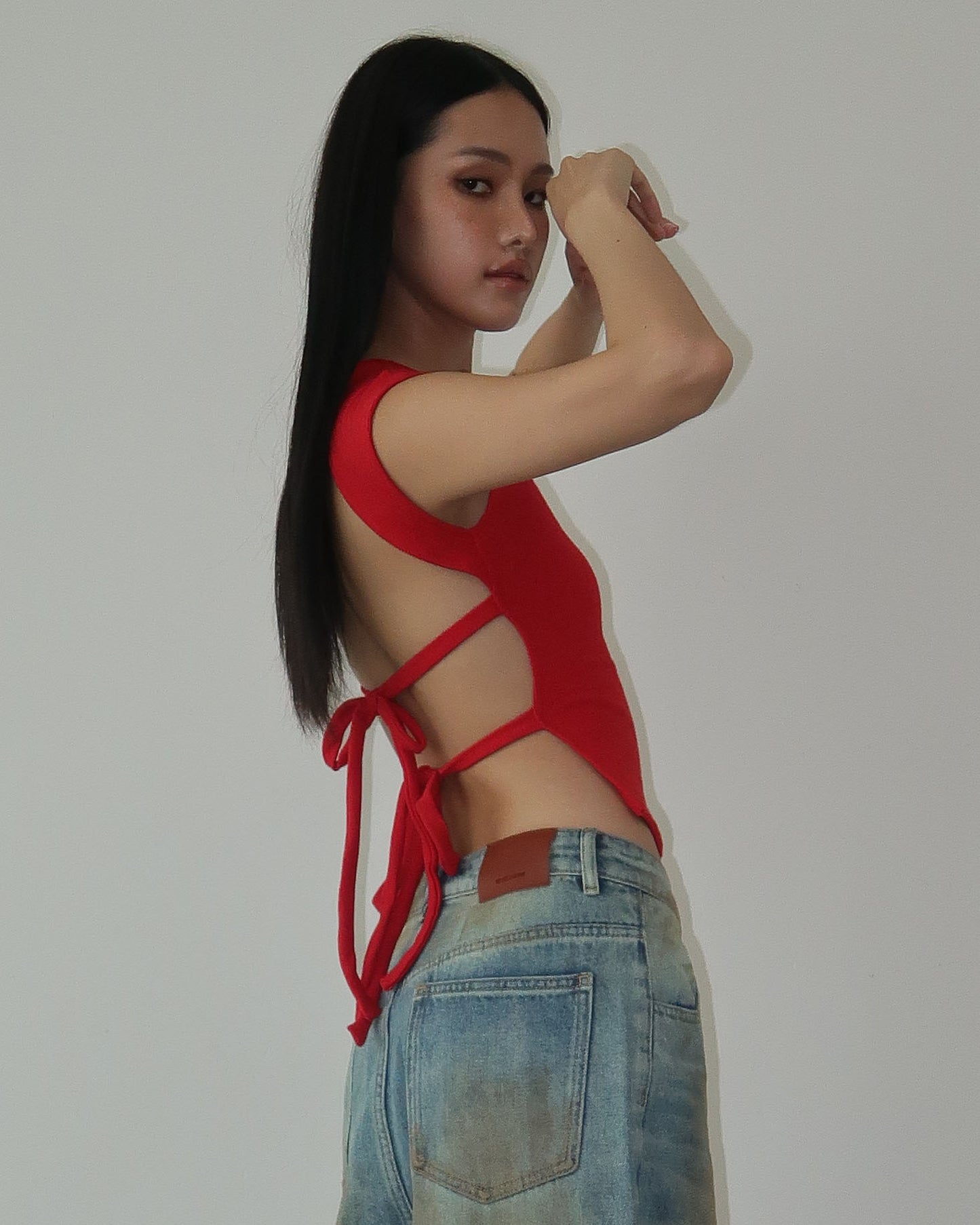 NOT FOR EVERYONE - Open back knit top