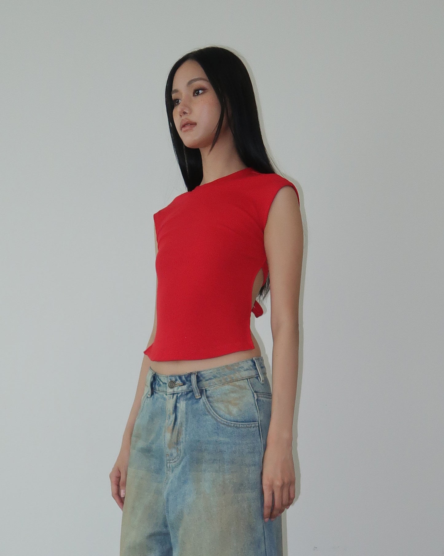 NOT FOR EVERYONE - Open back knit top