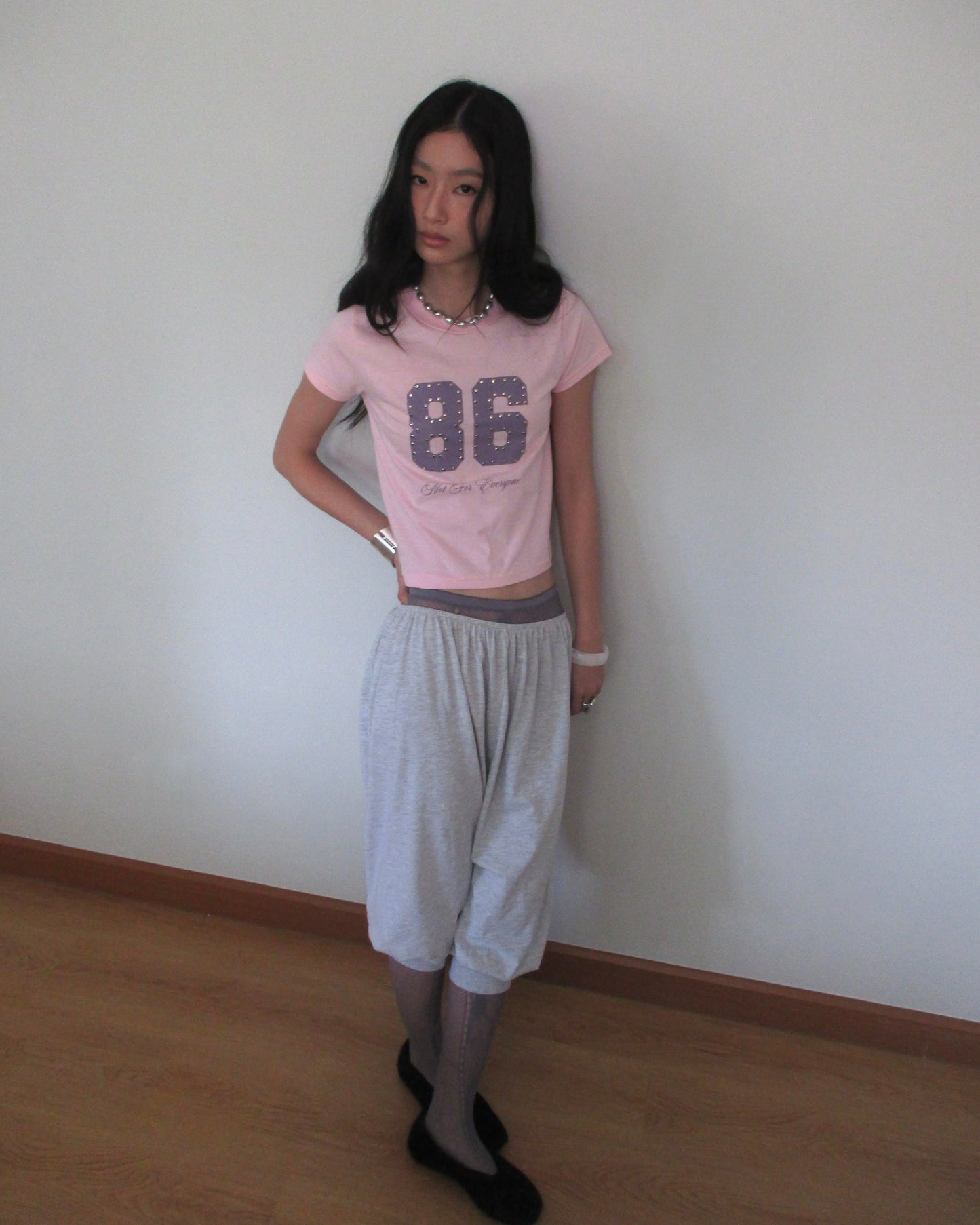 Not for everyone - 86 studded baby tee