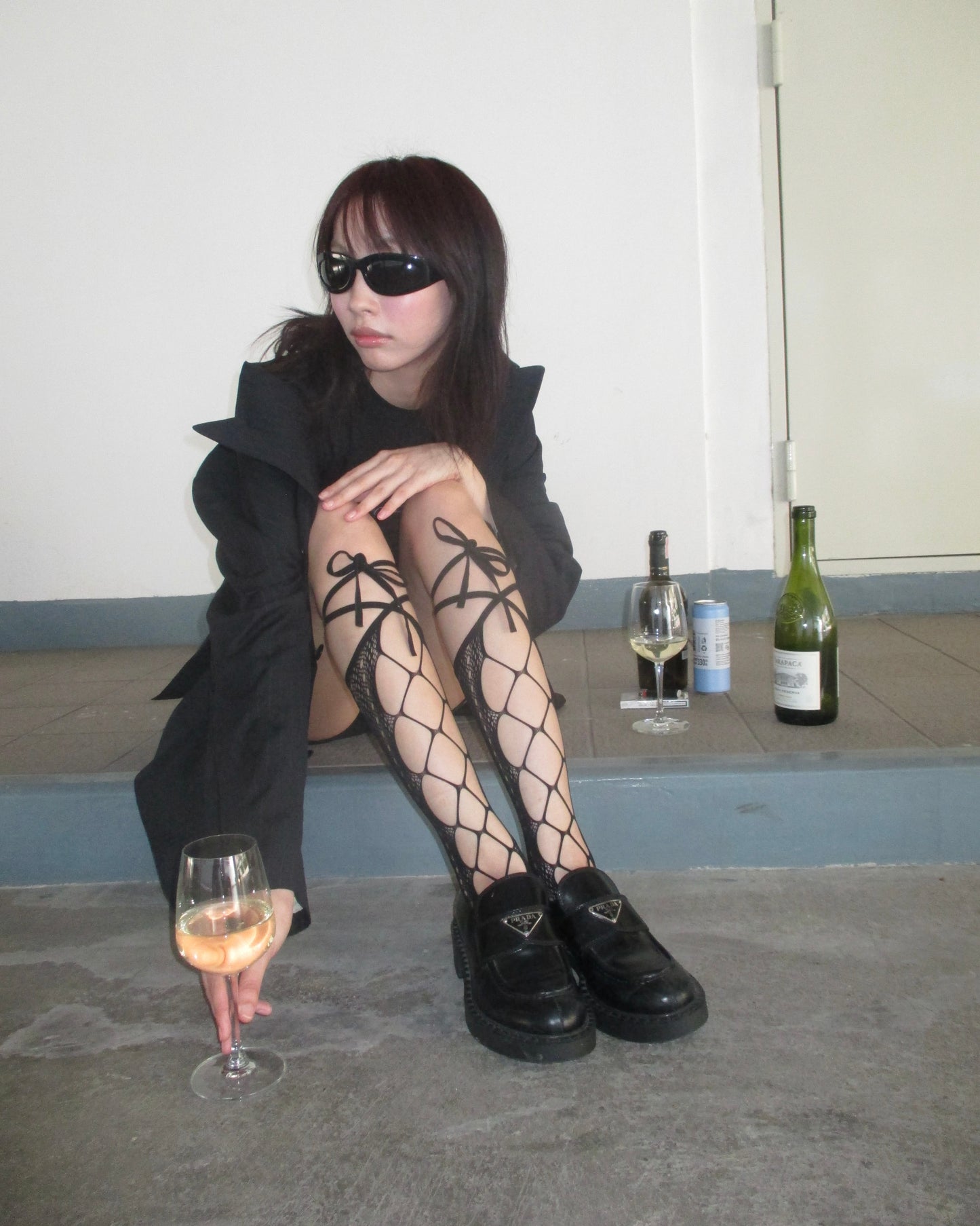 Lace up high knee socks