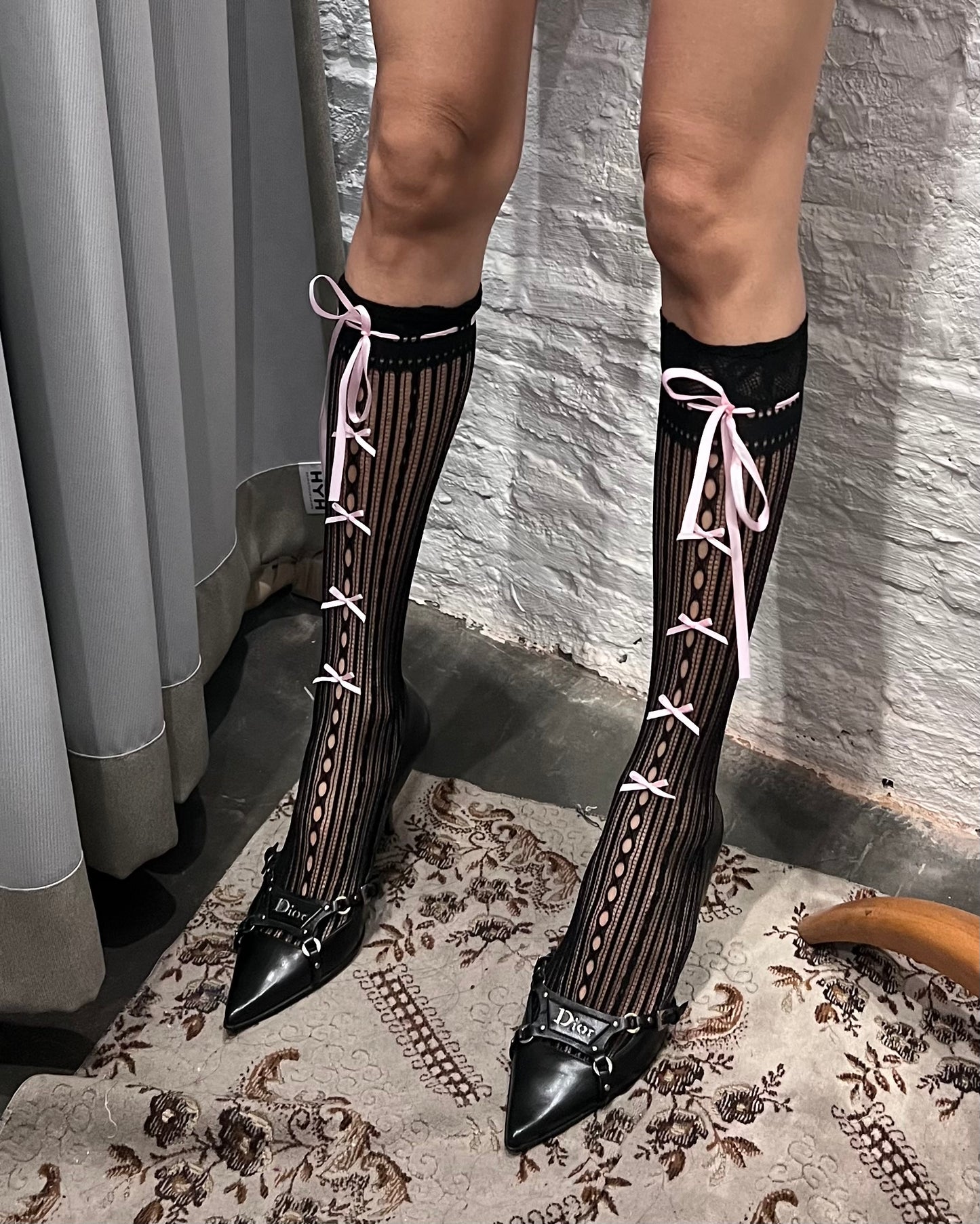 Ribbon lace socks