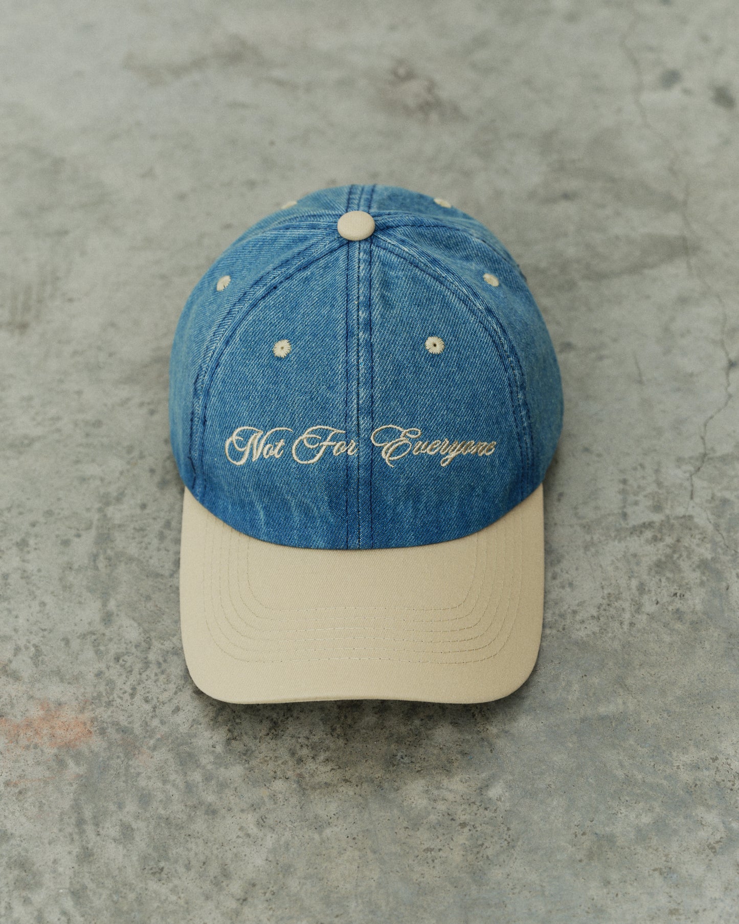 Not for everyone - washed denim baseball cap