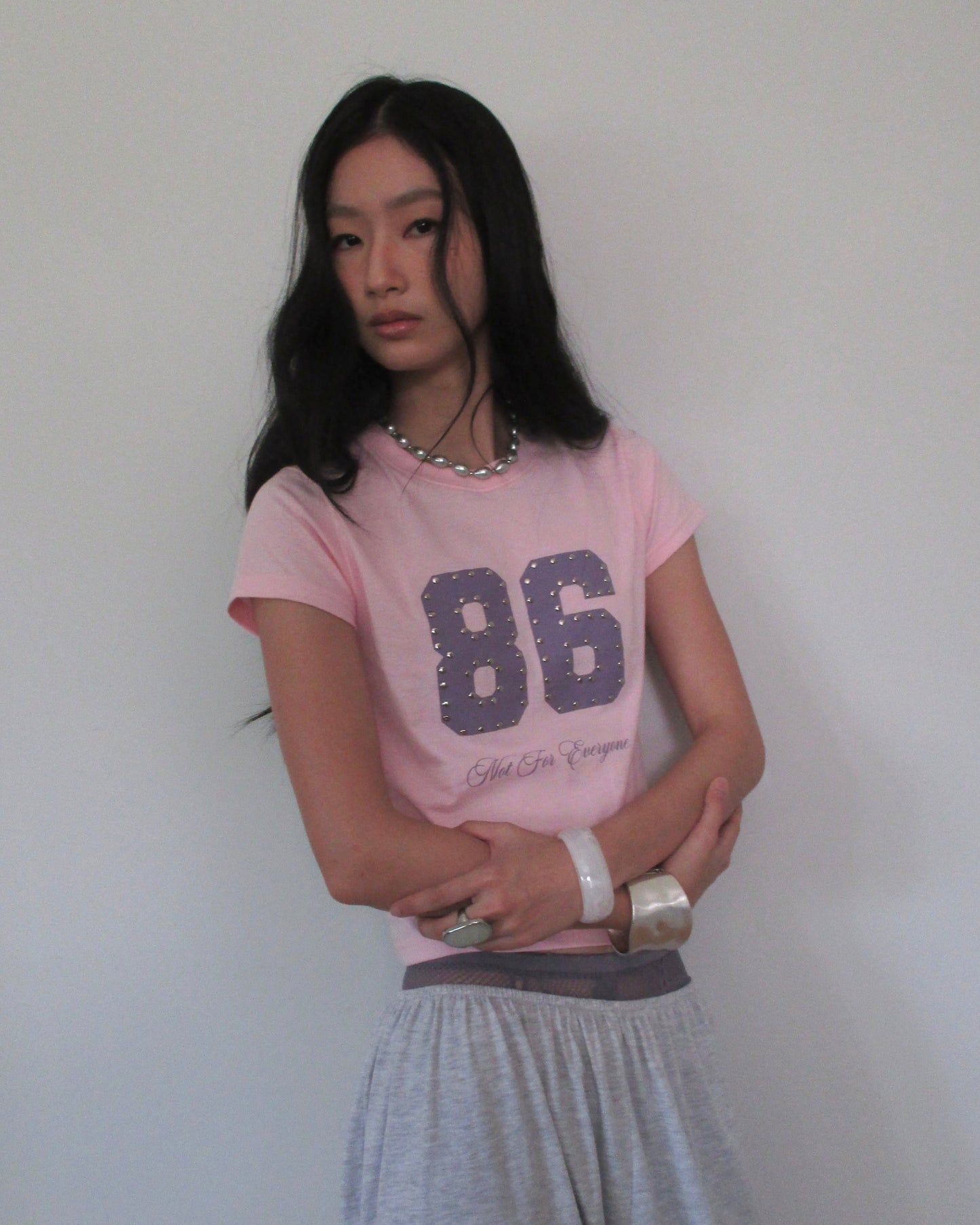 Not for everyone - 86 studded baby tee