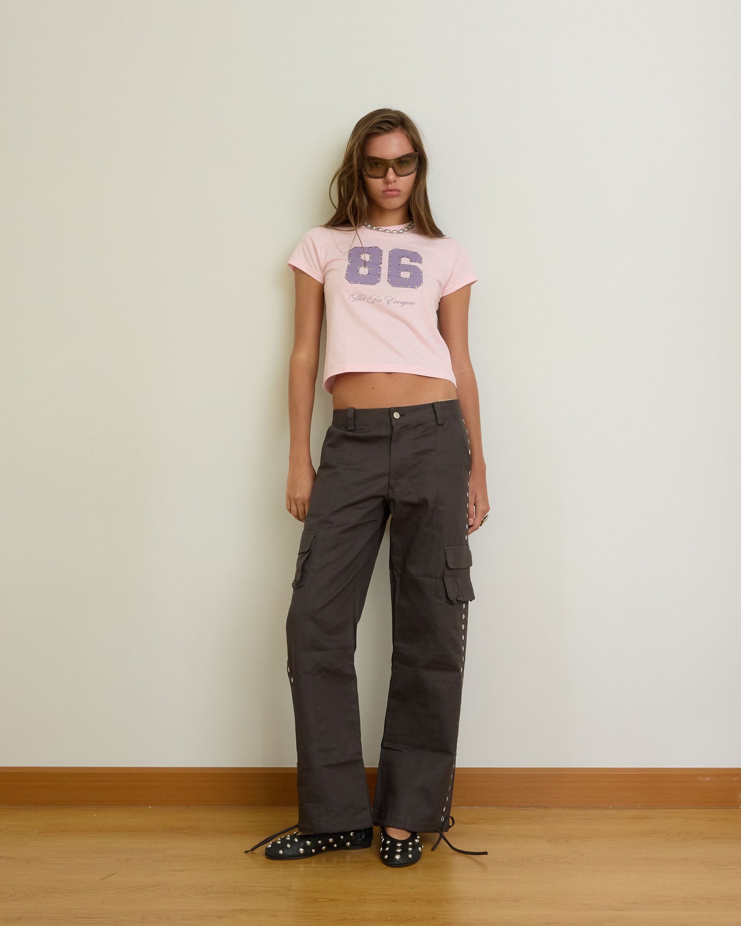 Not for everyone - 86 studded baby tee