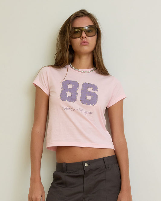 Not for everyone - 86 studded baby tee
